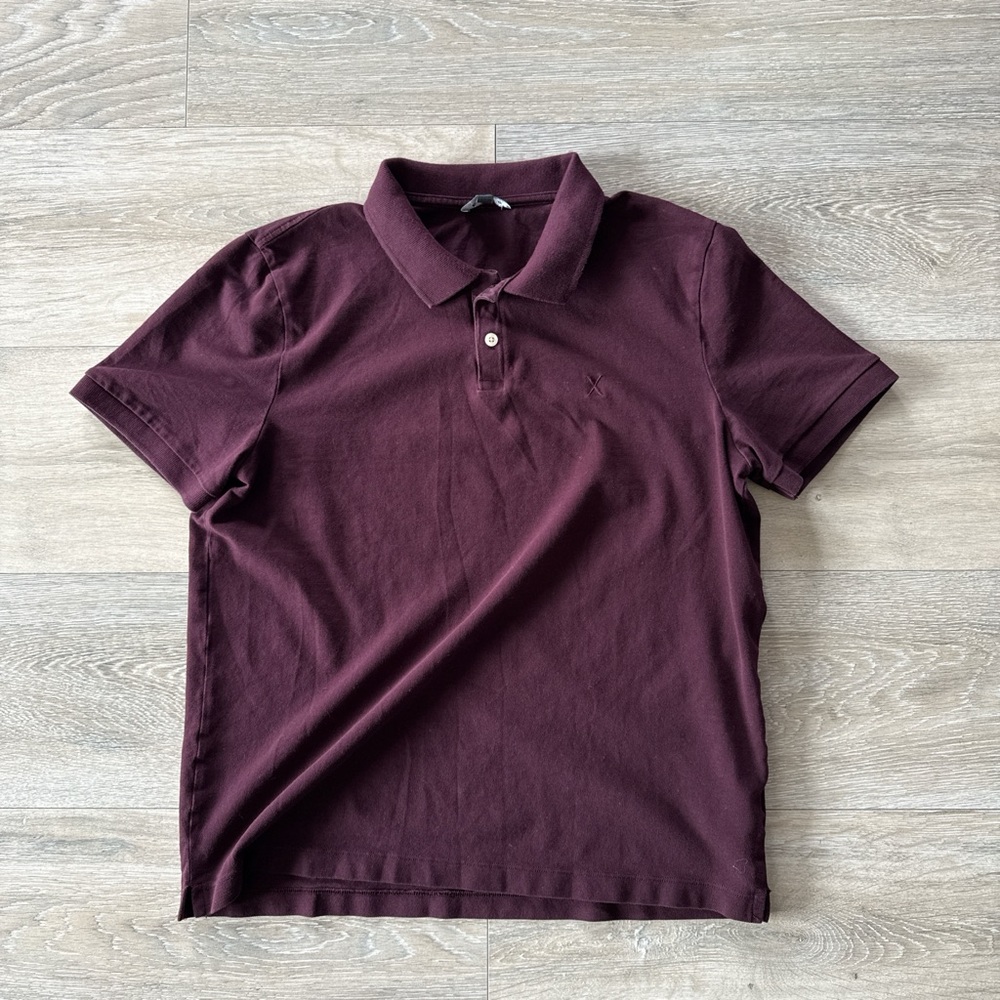 Burgundy Express Polo Shirt with X embroidered Size Large Men's